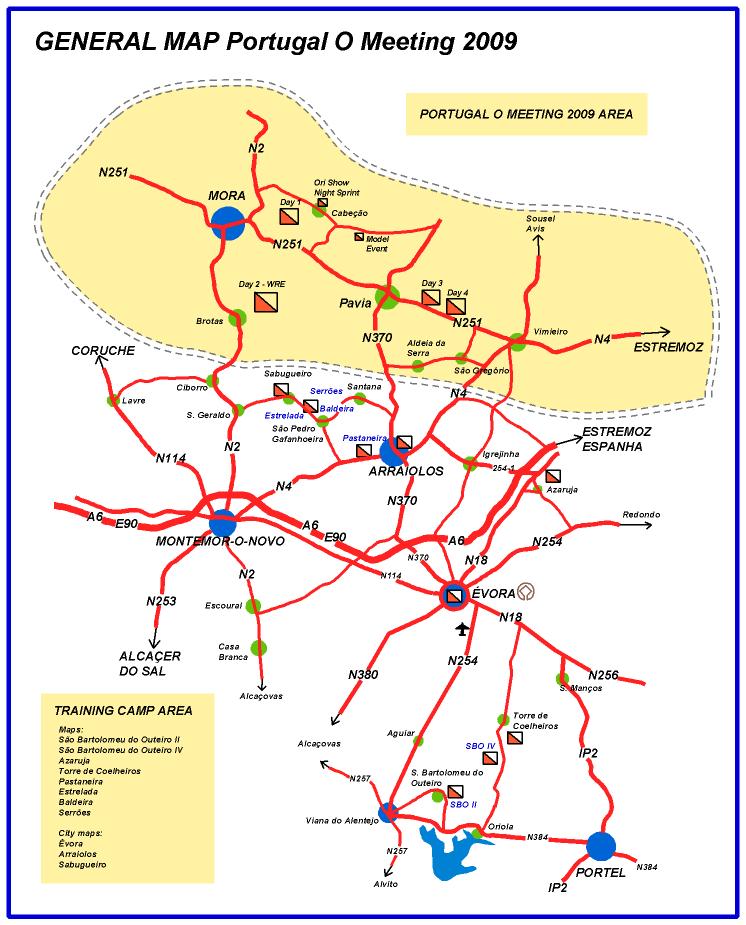 Training camps general map